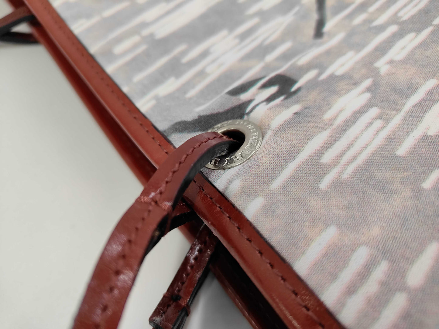 BURBERRY London Canvas Navy x Bordeaux Umbrella Print Tote Bag