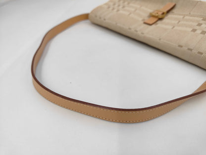 BURBERRY London One Shoulder Canvas Beige Check Shoulder Bag