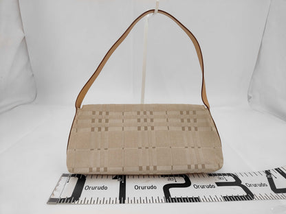 BURBERRY London One Shoulder Canvas Beige Check Shoulder Bag