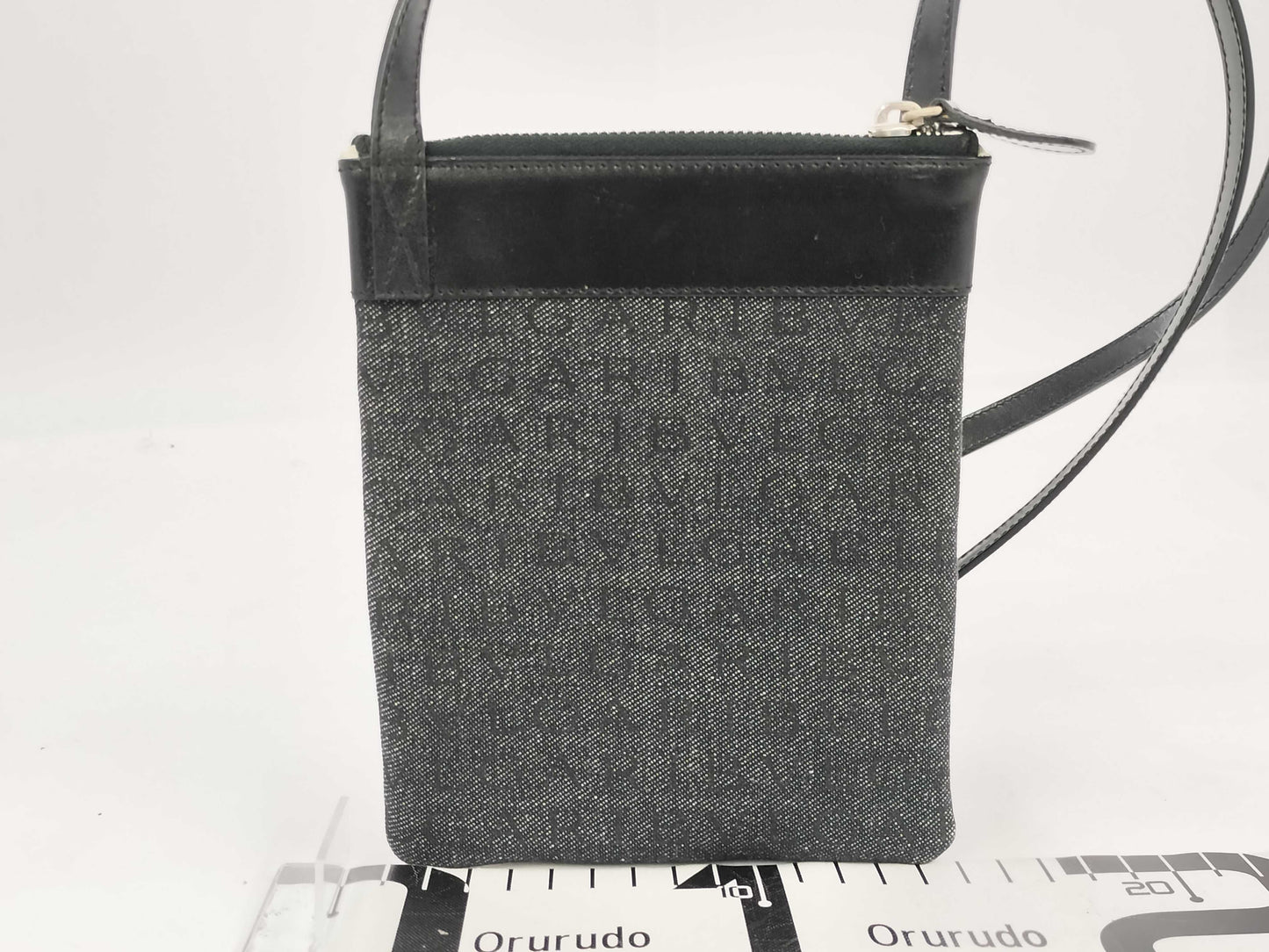 BVLGARI Bulgari Logomania Shoulder Pouch Canvas Black Shoulder Bag