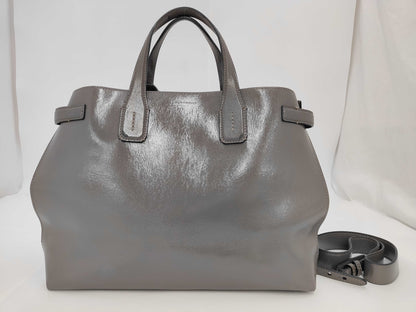 BURBERRY 2-way Bag Leather Grey Handbag