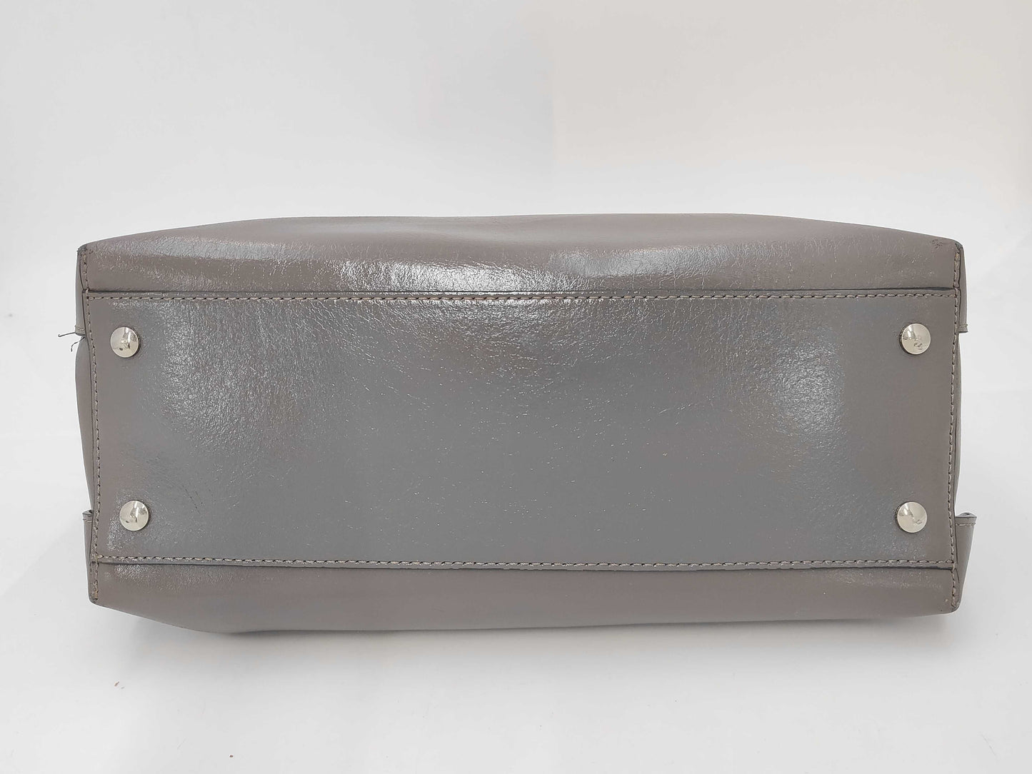 BURBERRY 2-way Bag Leather Grey Handbag