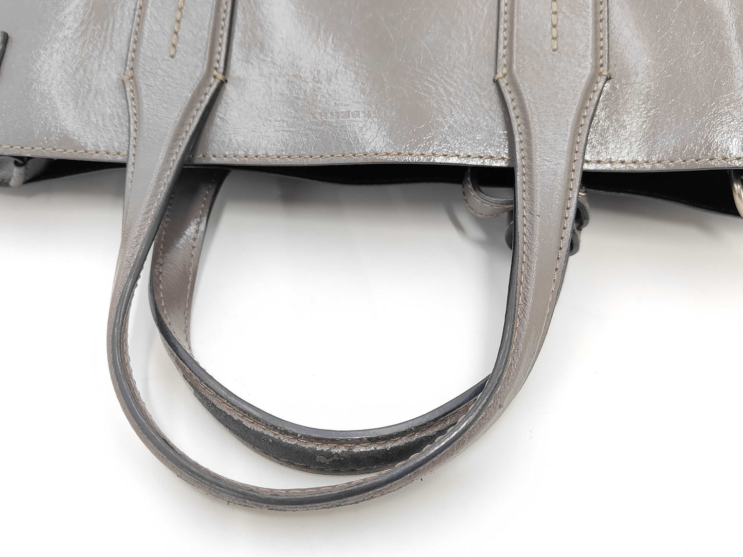 BURBERRY 2-way Bag Leather Grey Handbag