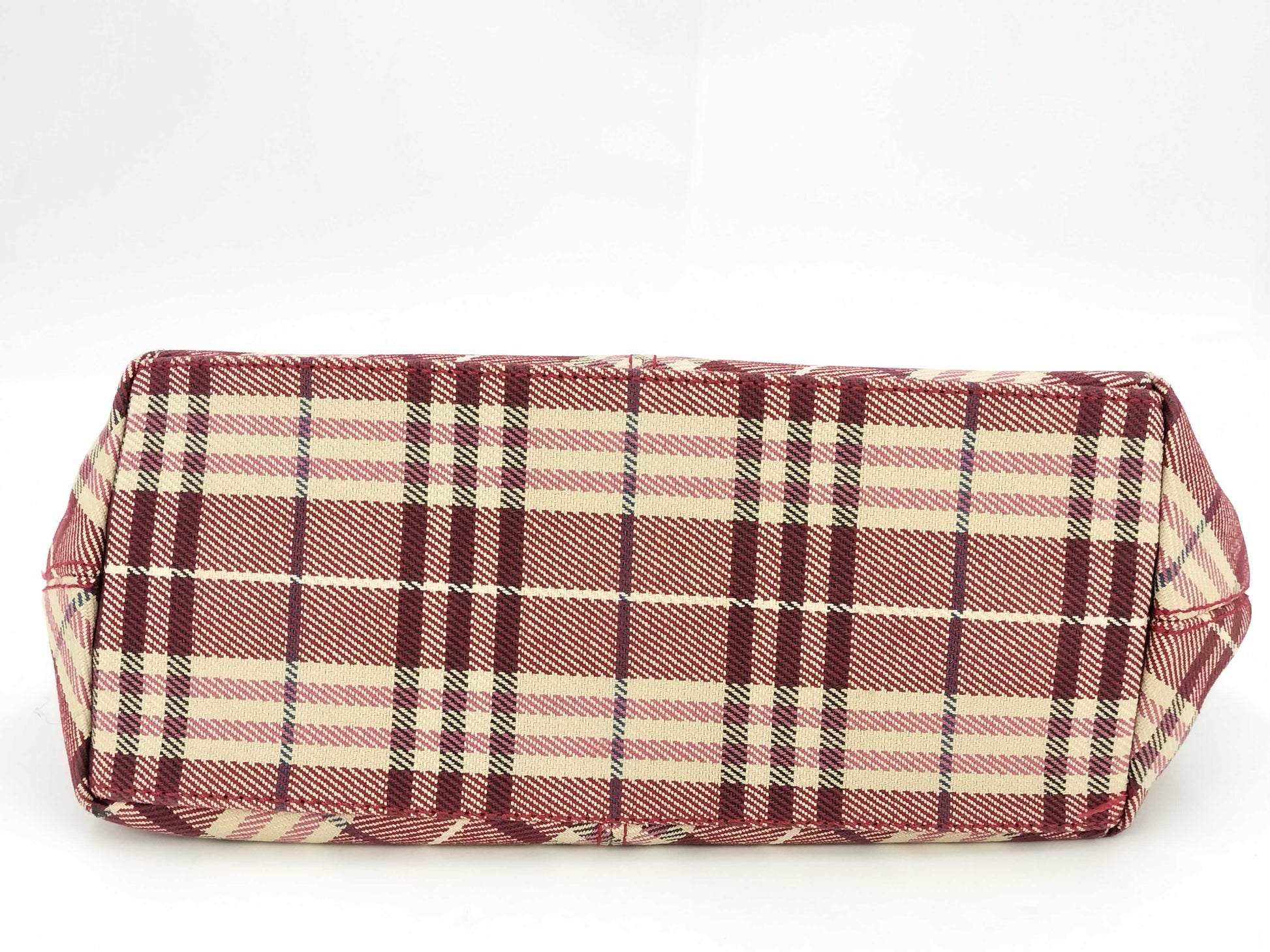 BURBERRY Blue Label Shoulder Bag Canvas Red Check Tote Bag