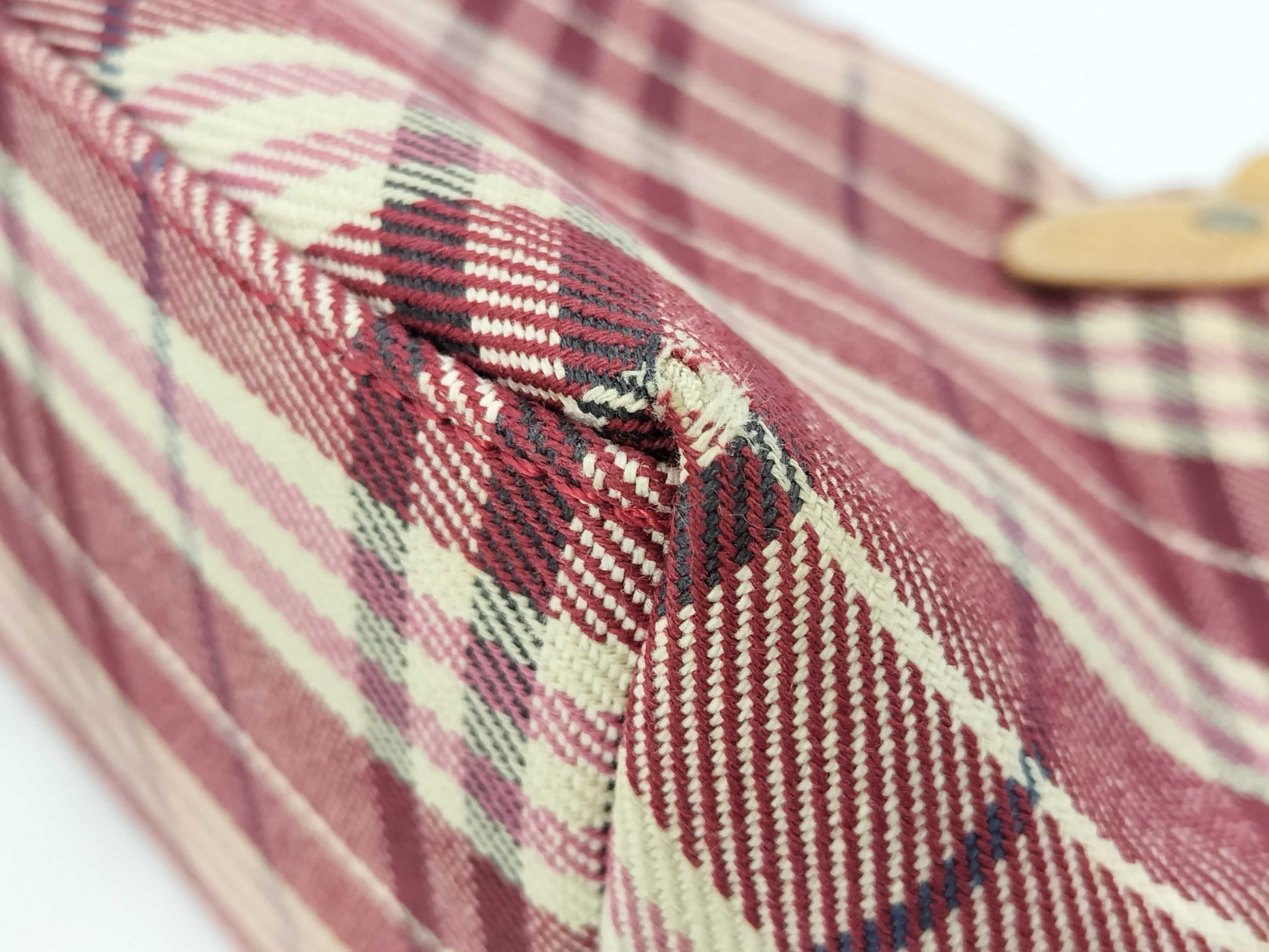 BURBERRY Blue Label Shoulder Bag Canvas Red Check Tote Bag