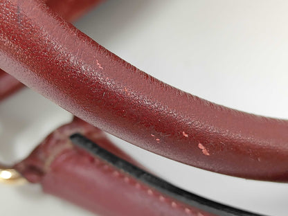 CELINE Macadam Mini Boston Suede Bordeaux Handbag