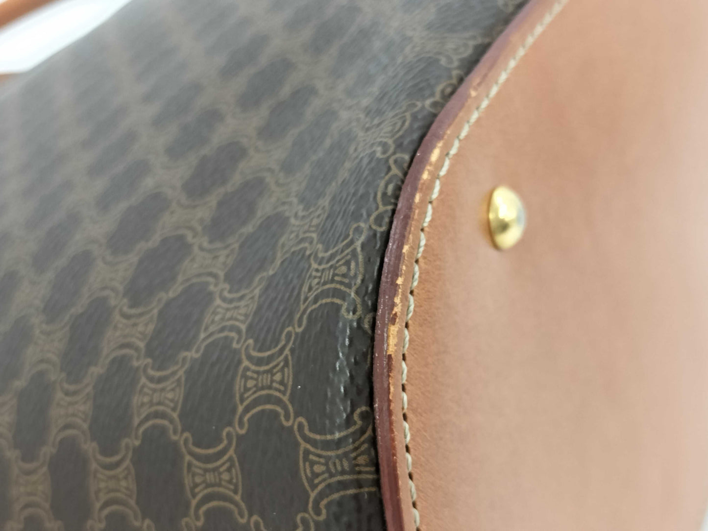 CELINE Macadam 2way Bag PVC Brown Handbag