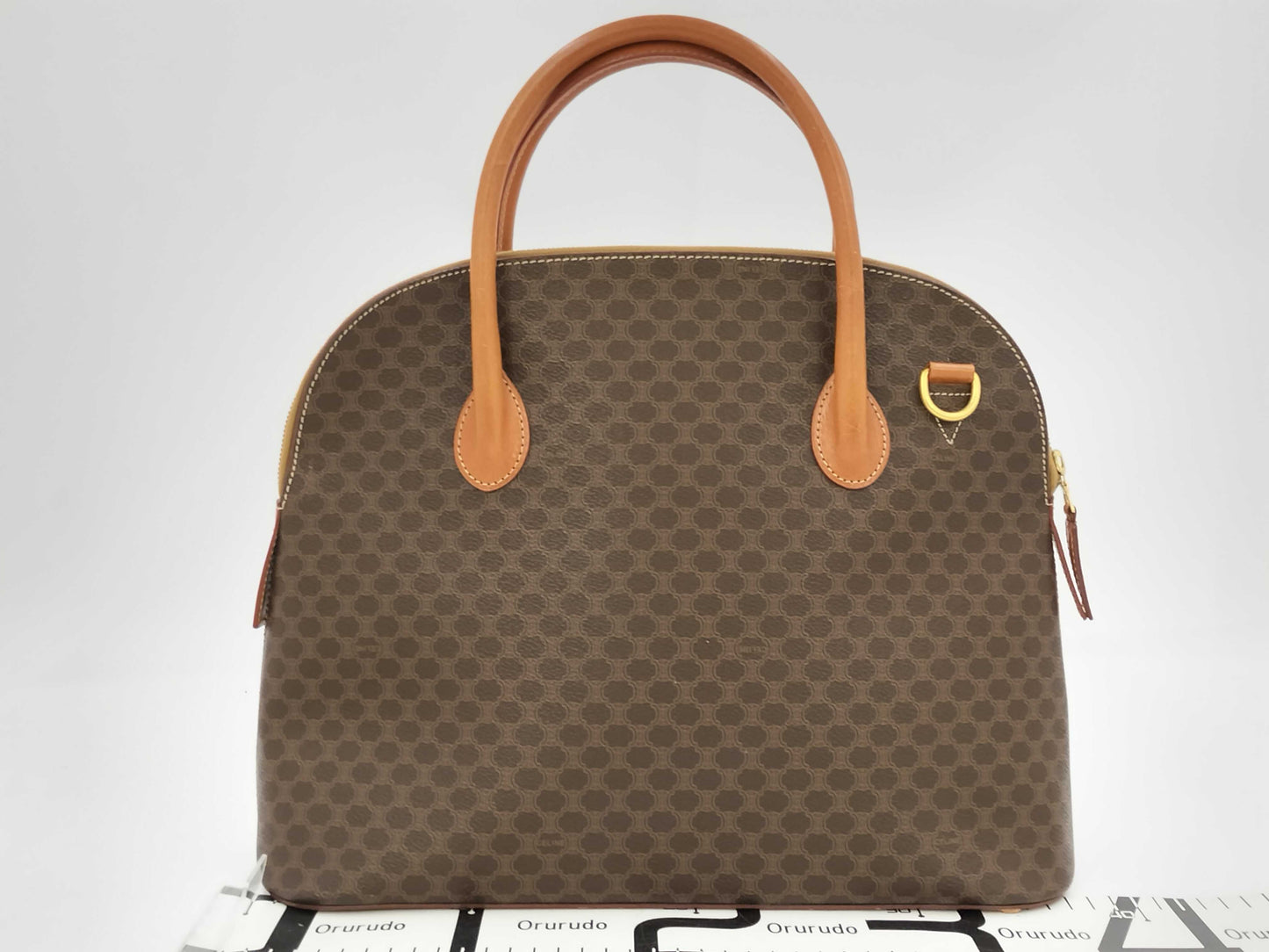 CELINE Macadam 2way Bag PVC Brown Handbag