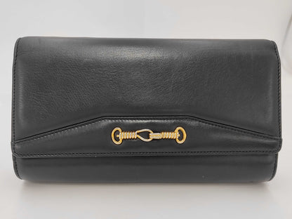 CELINE Celine Clutch Bag Leather Black Bag
