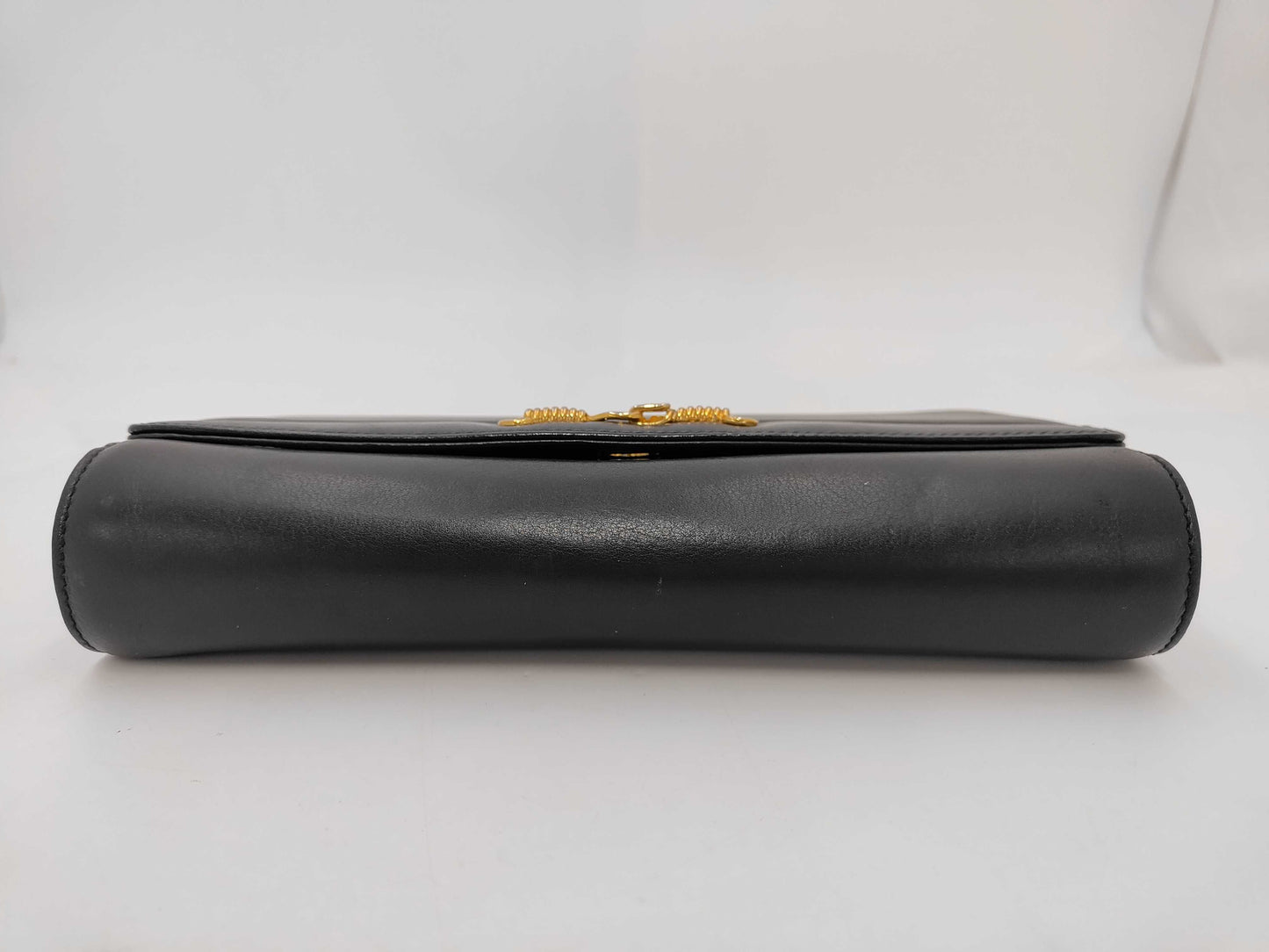 CELINE Celine Clutch Bag Leather Black Bag