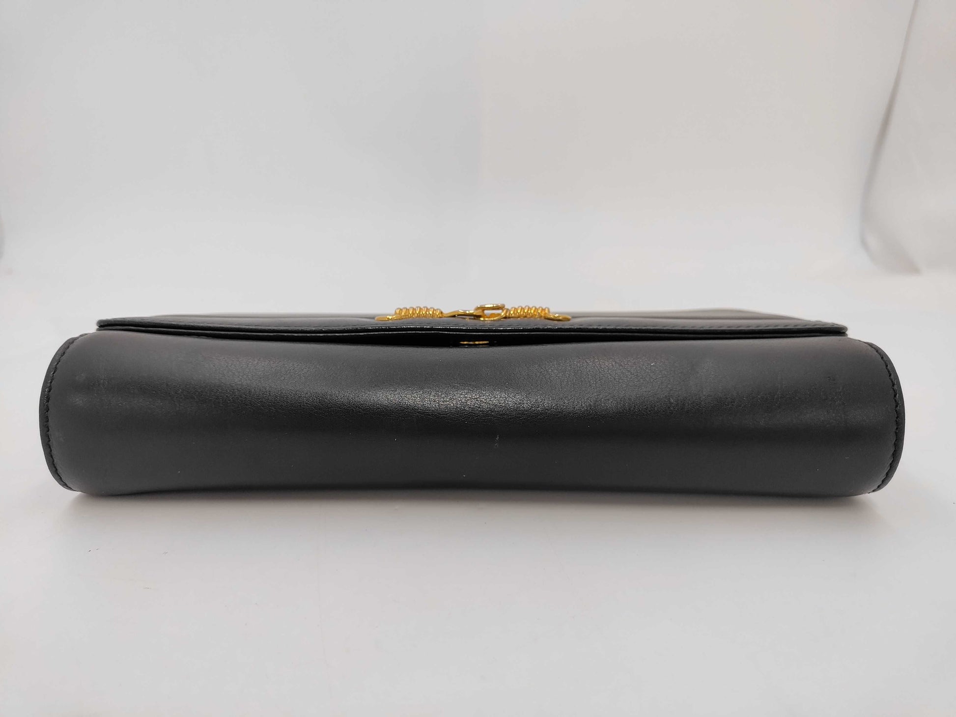 CELINE Celine Clutch Bag Leather Black Bag