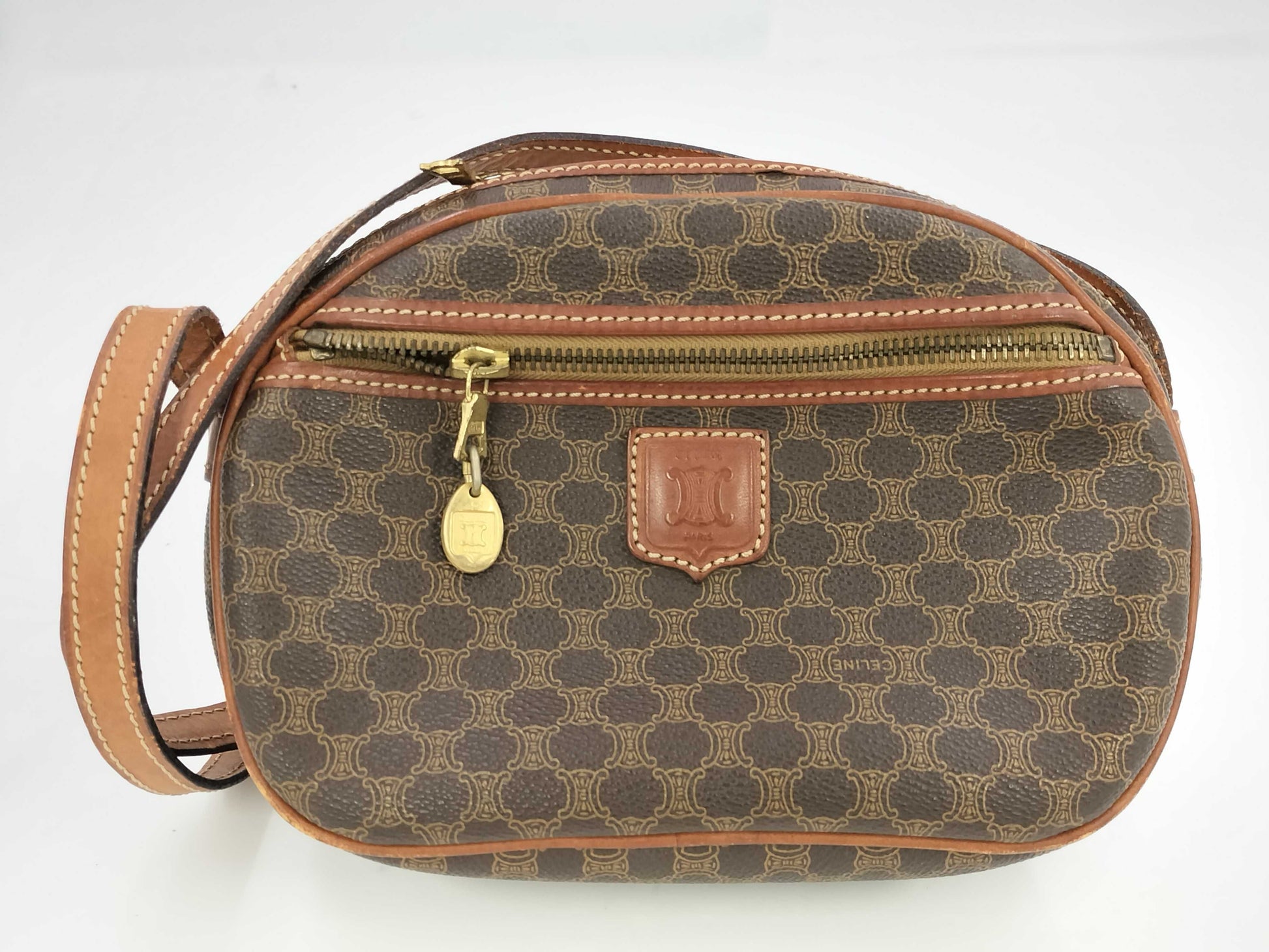 CELINE Macadam Shoulder Bag PVC Brown Shoulder Bag