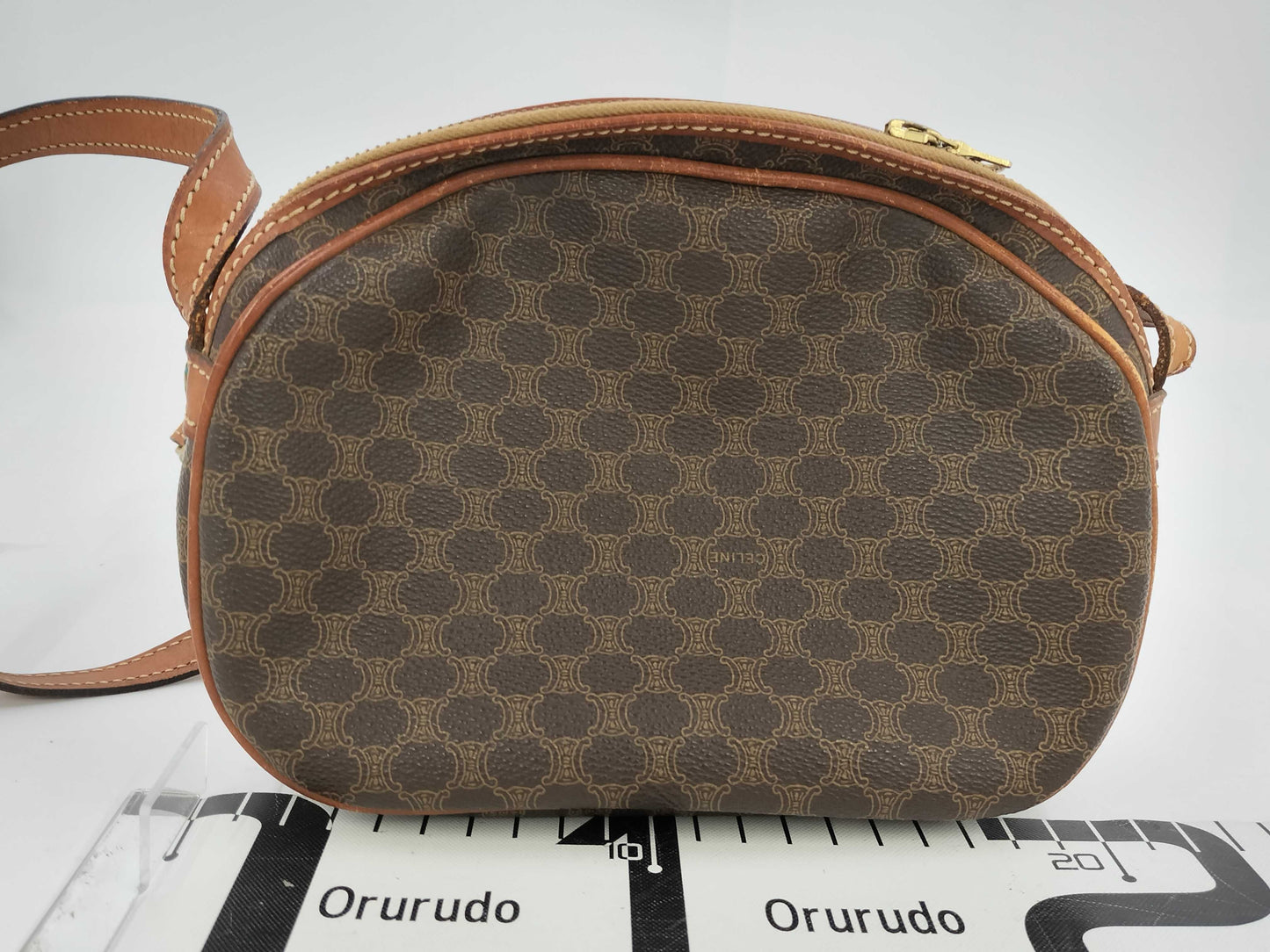 CELINE Macadam Shoulder Bag PVC Brown Shoulder Bag