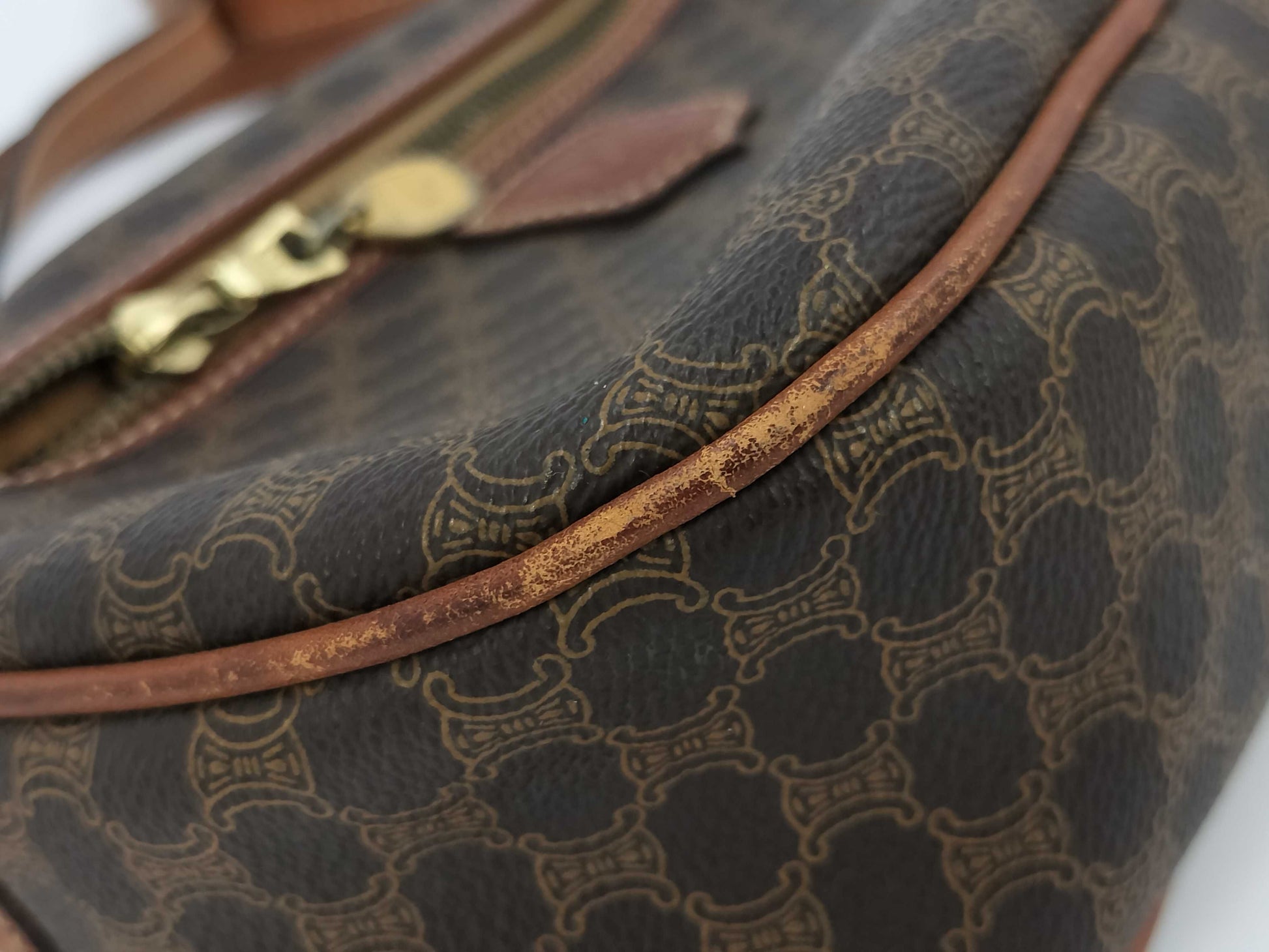 CELINE Macadam Shoulder Bag PVC Brown Shoulder Bag