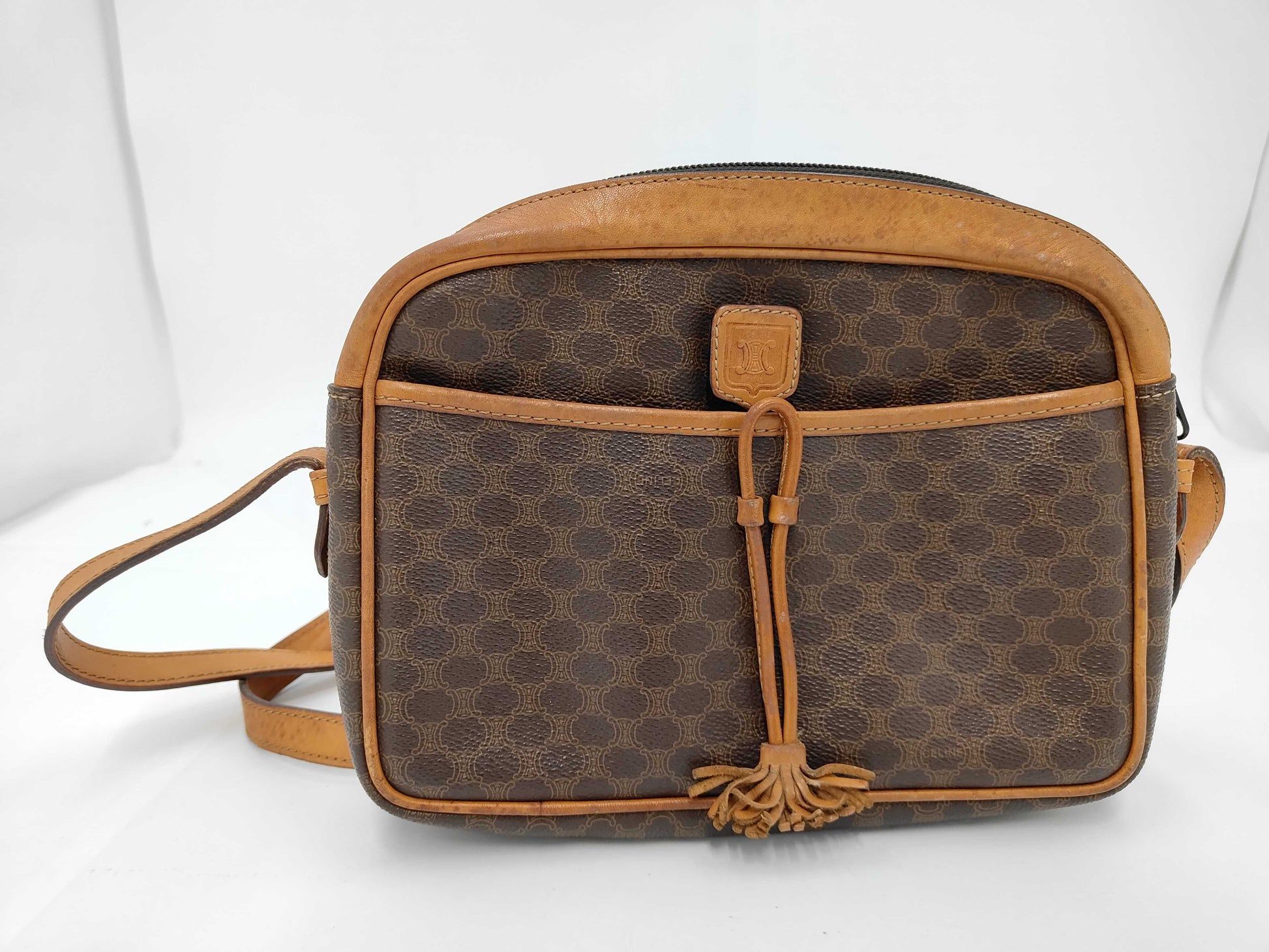 CELINE Macadam PVC Brown Shoulder Bag