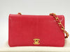 CHANEL Lizard Shoulder Bag Red Bag