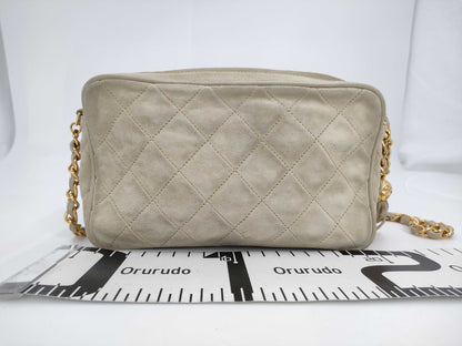 CHANEL Fringe Shoulder Bag Beige Bag