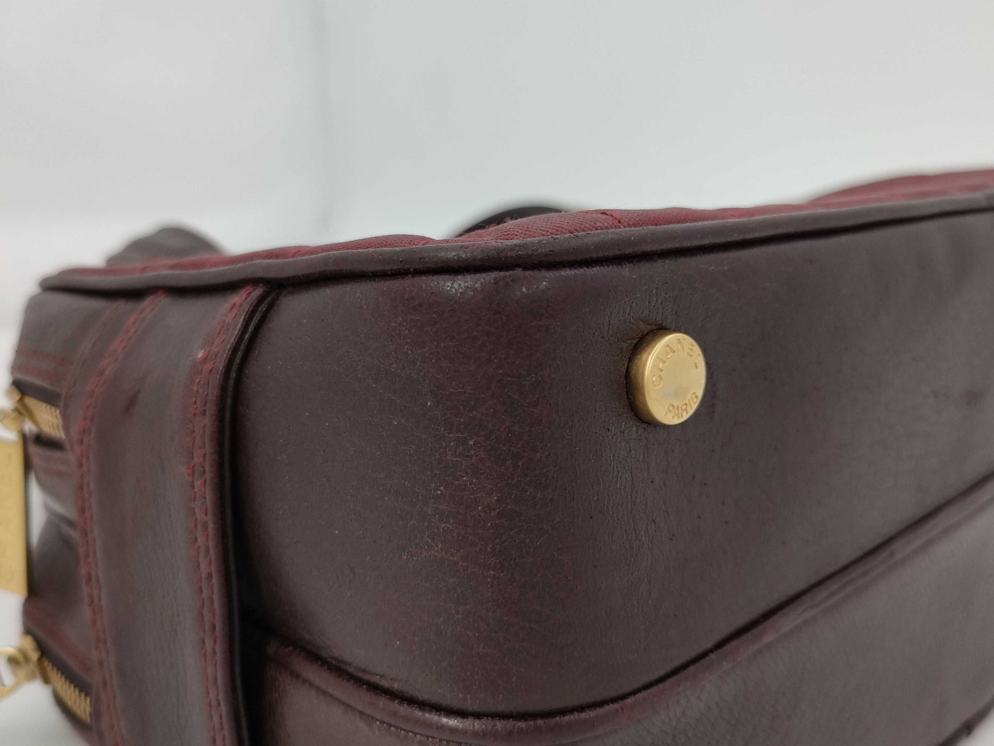 CHANEL Chocolate Bar Handbag Bordeaux Bag