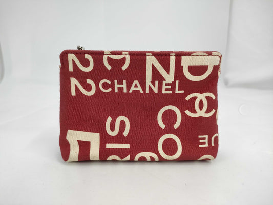 CHANEL Bicy Coin Case Red Pouch