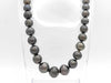 Black Butterfly Semi Round Pearl Diameter Approx. 9.5-15.5mm SV 88.2g Necklace 
