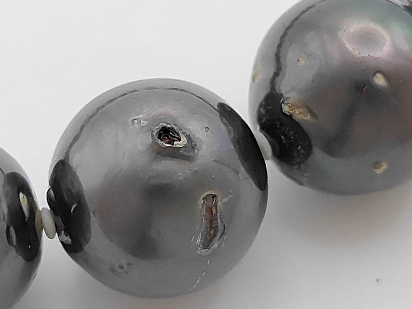 Black Butterfly Semi Round Pearl Diameter Approx. 9.5-15.5mm SV 88.2g Necklace 