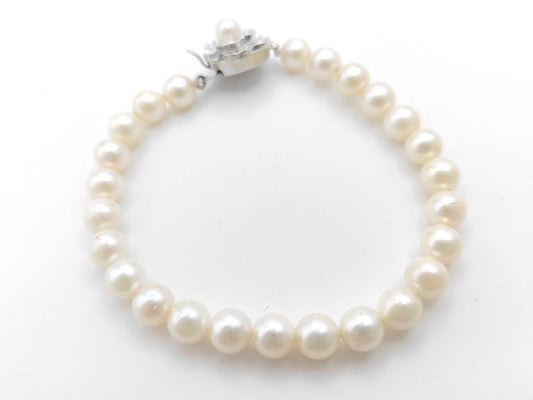 Pearl Diameter Approx. 6.5-6.6mm SV 13.1g Bracelet Bangle 