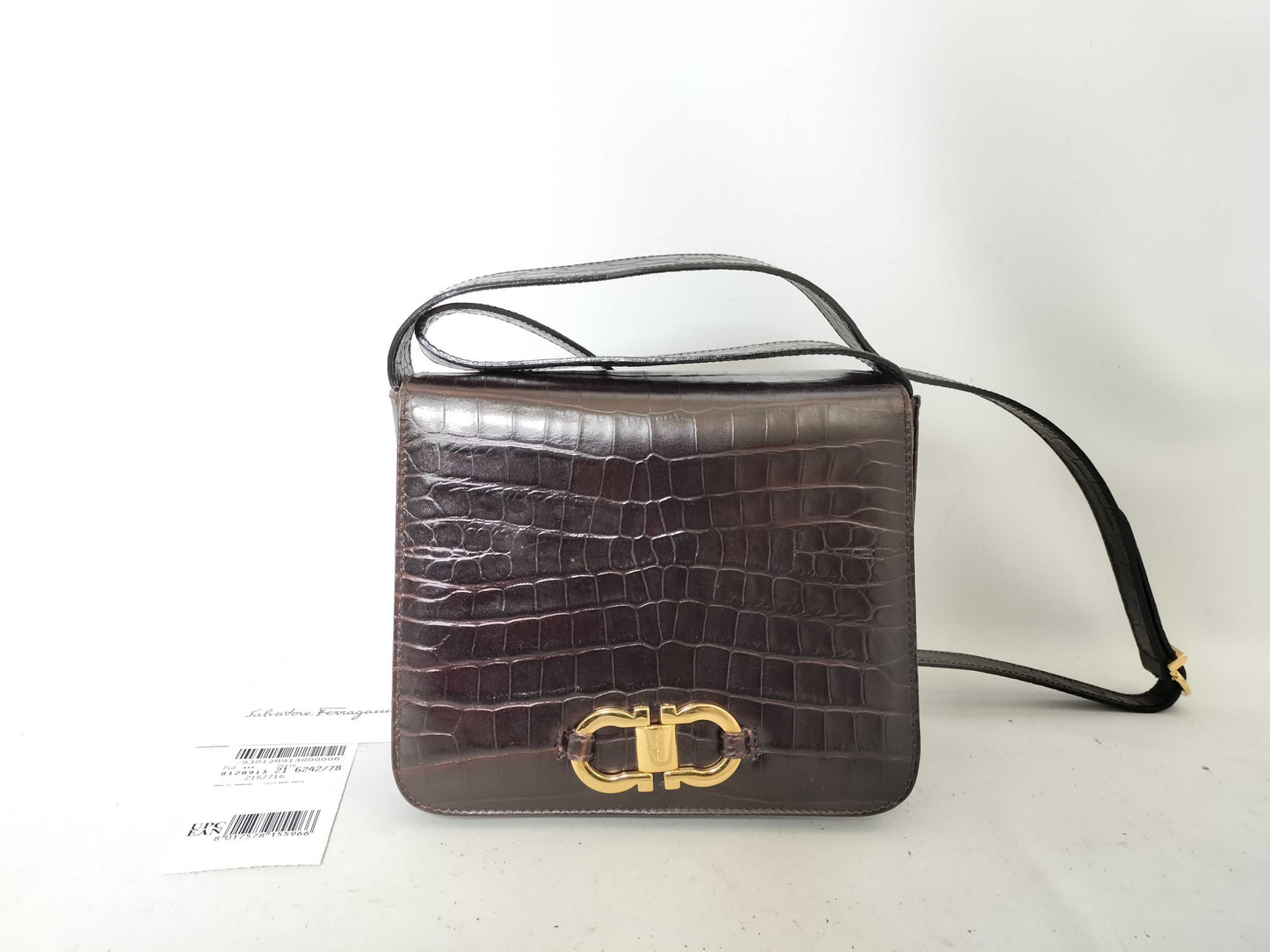 Salvatore Ferragamo Gancini Ferragamo Croco Shoulder Bag