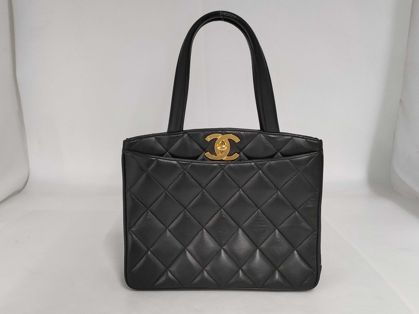 CHANEL Big Coco Tote Bag Quilted Calf Leather Handbag