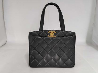 CHANEL Big Coco Tote Bag Quilted Calf Leather Handbag