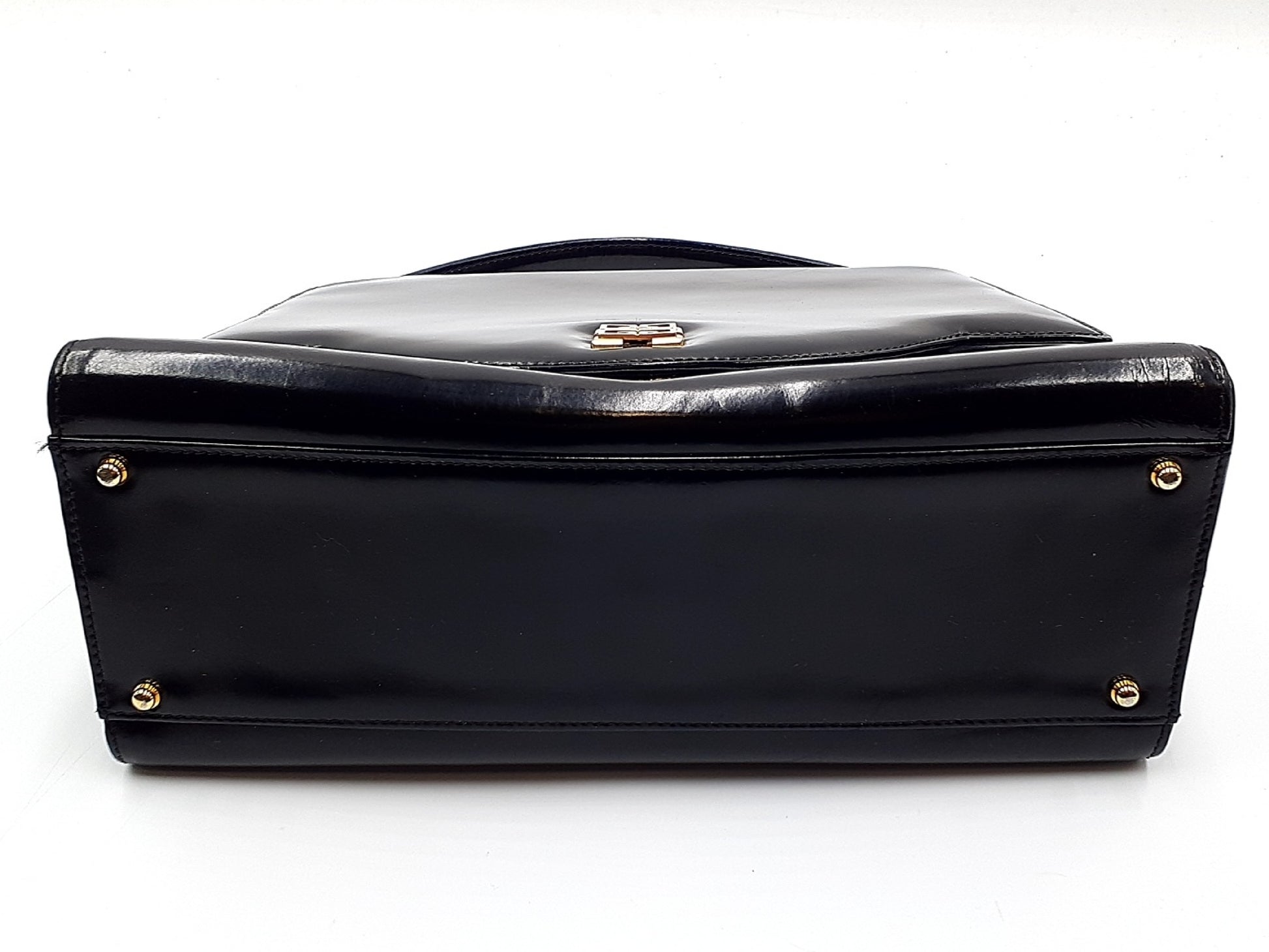 GIVENCHY 2-Piece Leather Hand Gold Hardware Vintage Handbag