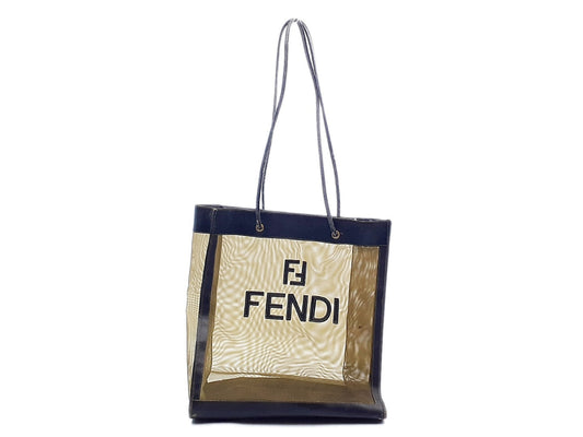FENDI Logo Mesh Tote Tote Bag