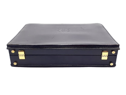 LOEWE Anagram Leather Black Gold Hardware Dial Lock 430 Business Bag