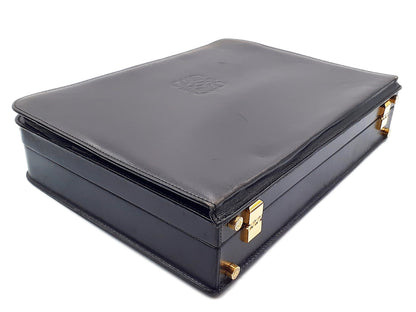 LOEWE Anagram Leather Black Gold Hardware Dial Lock 430 Business Bag