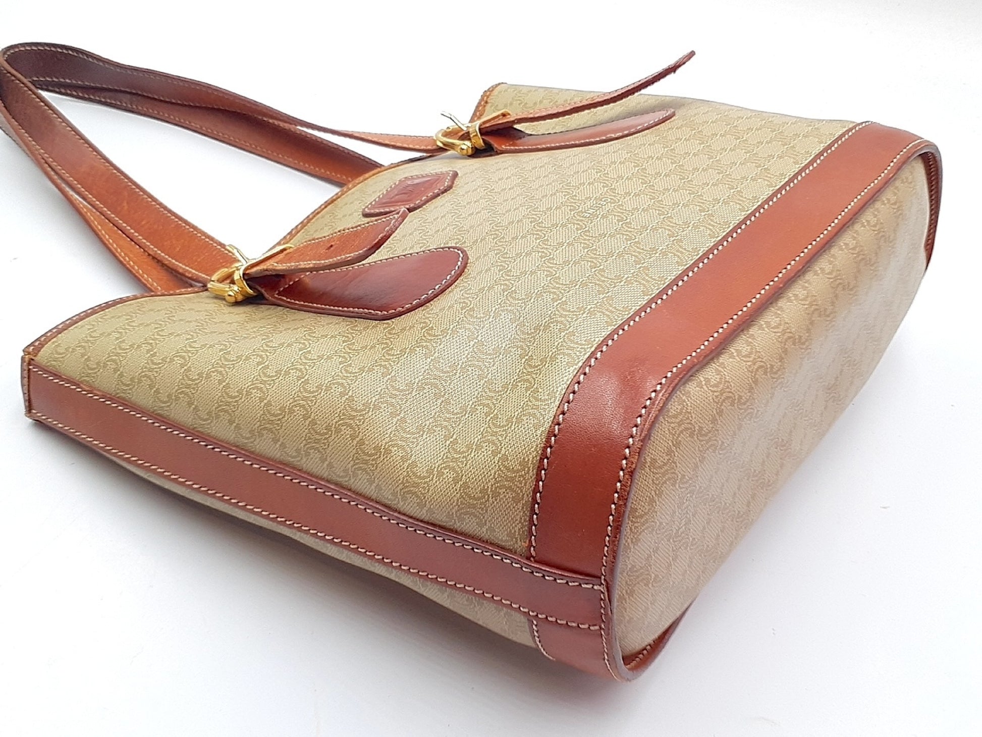 CELINE Macadam Leather Bucket Tote Tote Bag