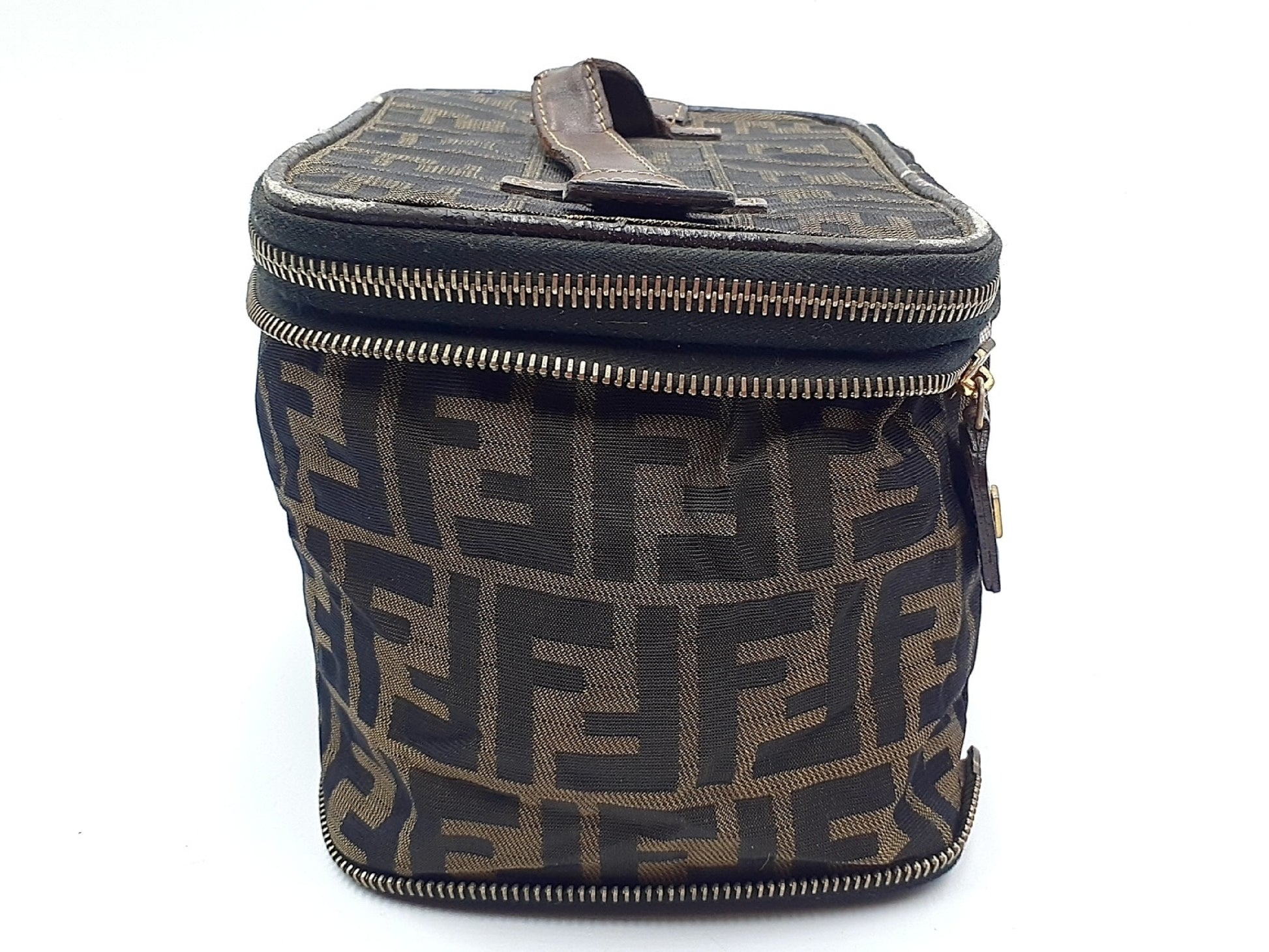 FENDI Zucca Leather Vanity Bag