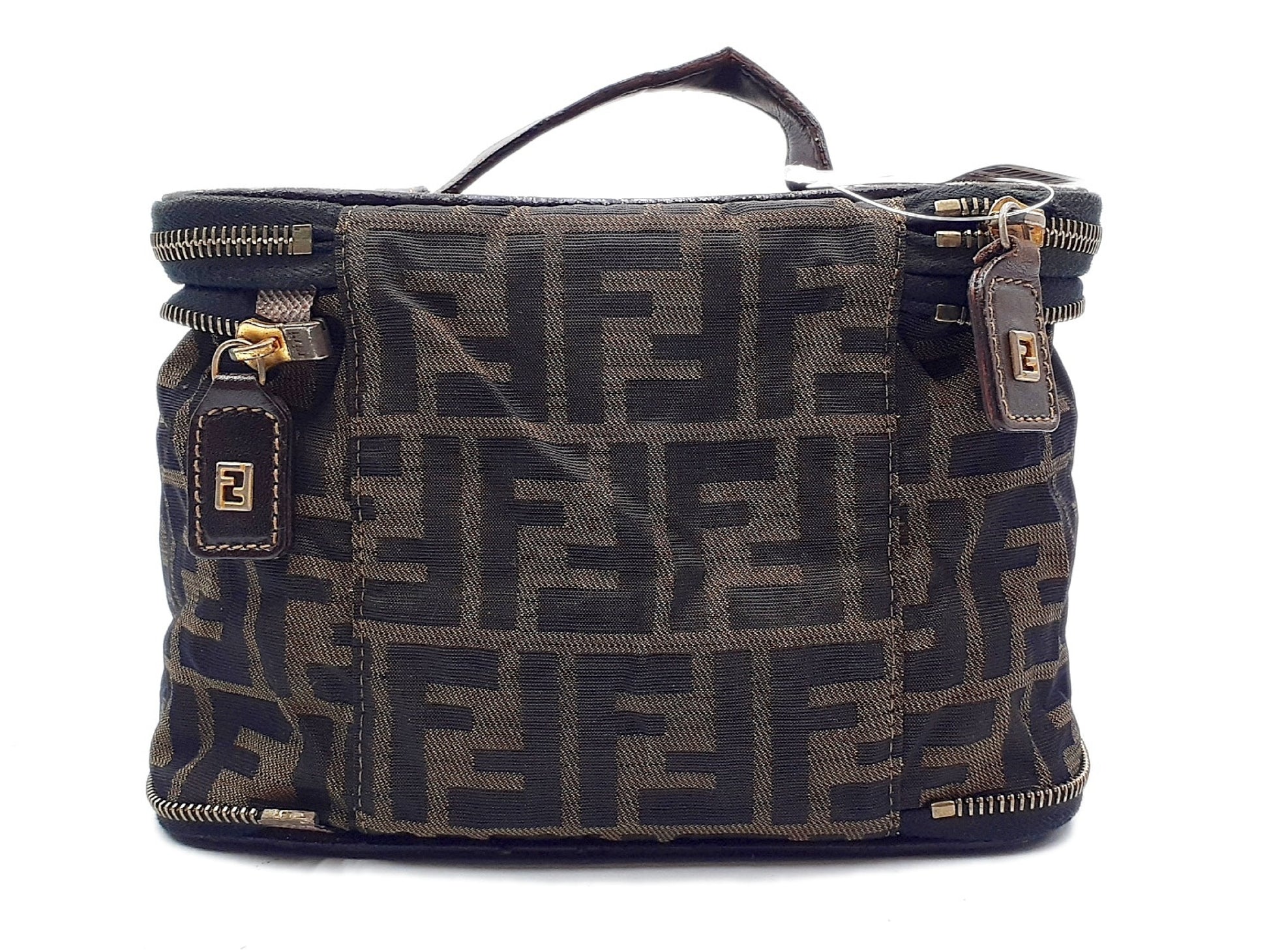 FENDI Zucca Leather Vanity Bag