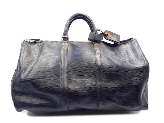 LOUIS VUITTON Epi Black Keypol 50 Boston Bag