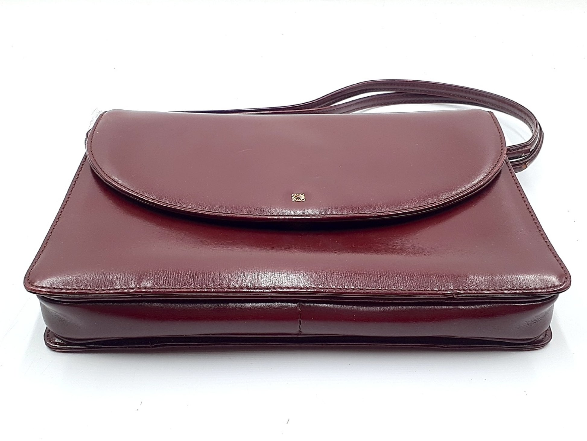 LOEWE Anagram Gold Fittings Calf Leather Vintage Shoulder Bag