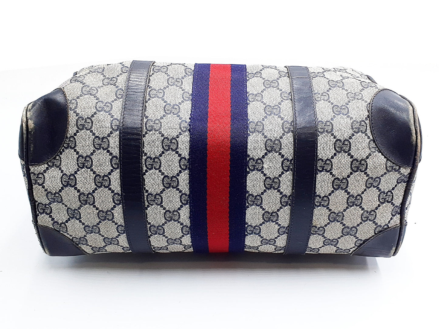 GUCCI GG Supreme Sherry Line Gold Hardware Leather Hand Handbag