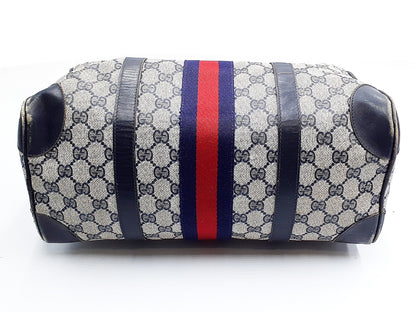 GUCCI GG Supreme Sherry Line Gold Hardware Leather Hand Handbag