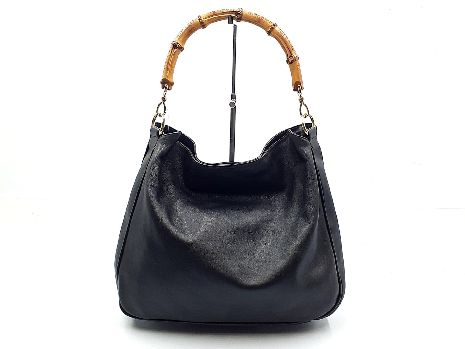 GUCCI Bamboo Leather Hand Gold Hardware 001.1577 Pouch