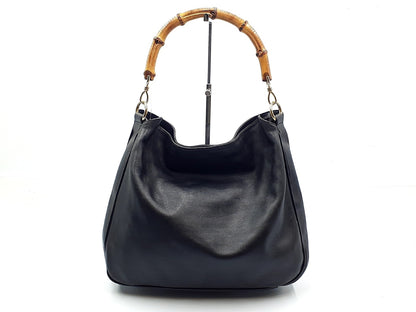 GUCCI Bamboo Leather Hand Gold Hardware 001.1577 Pouch