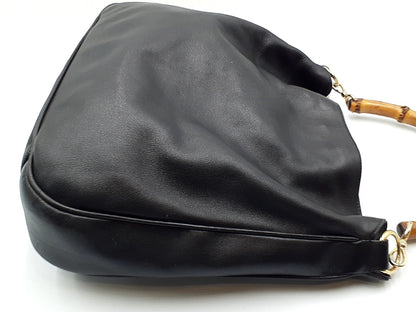 GUCCI Bamboo Leather Hand Gold Hardware 001.1577 Pouch