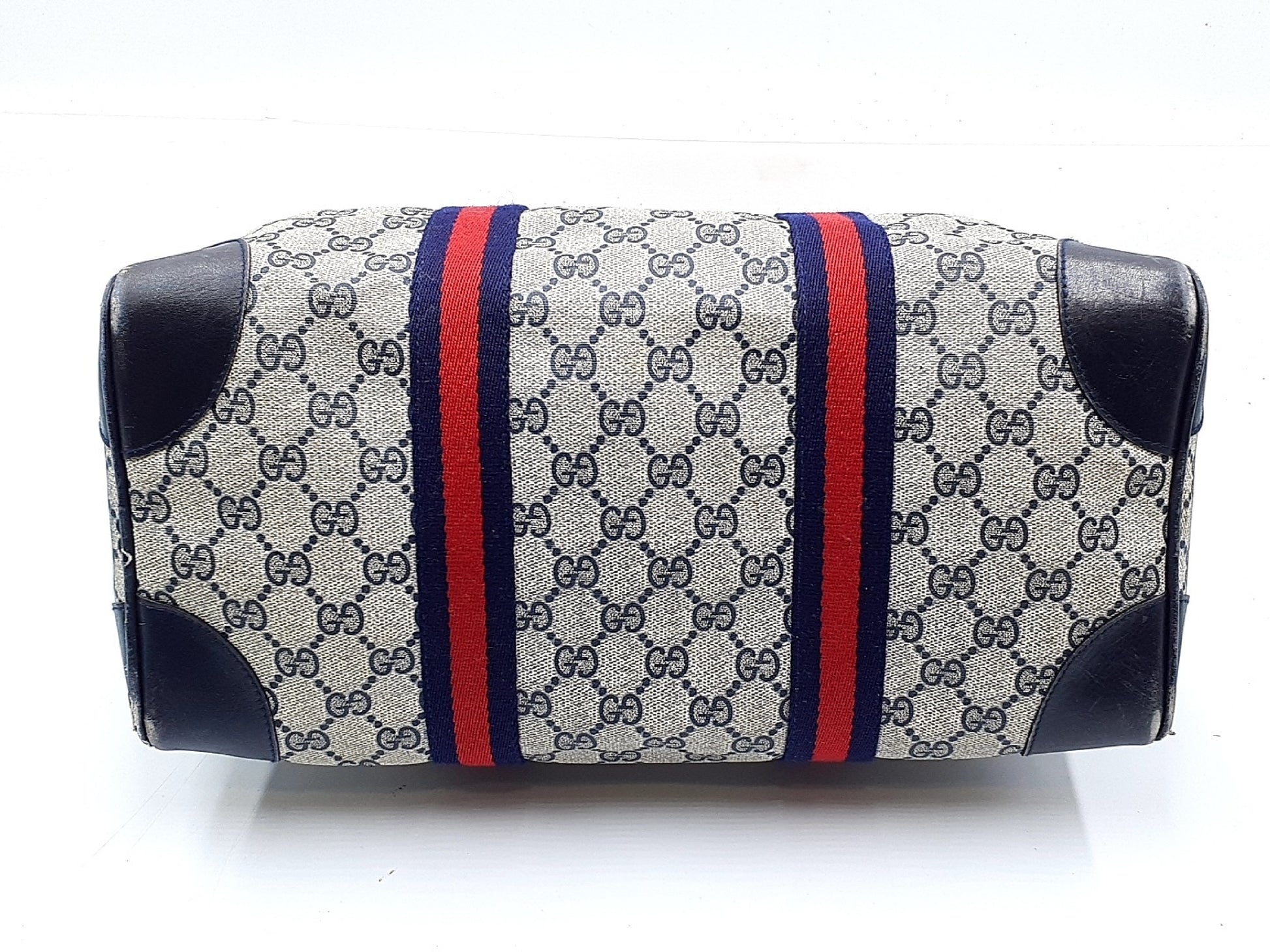 GUCCI GG Supreme Sherry Line Gold Hardware Leather Hand Handbag