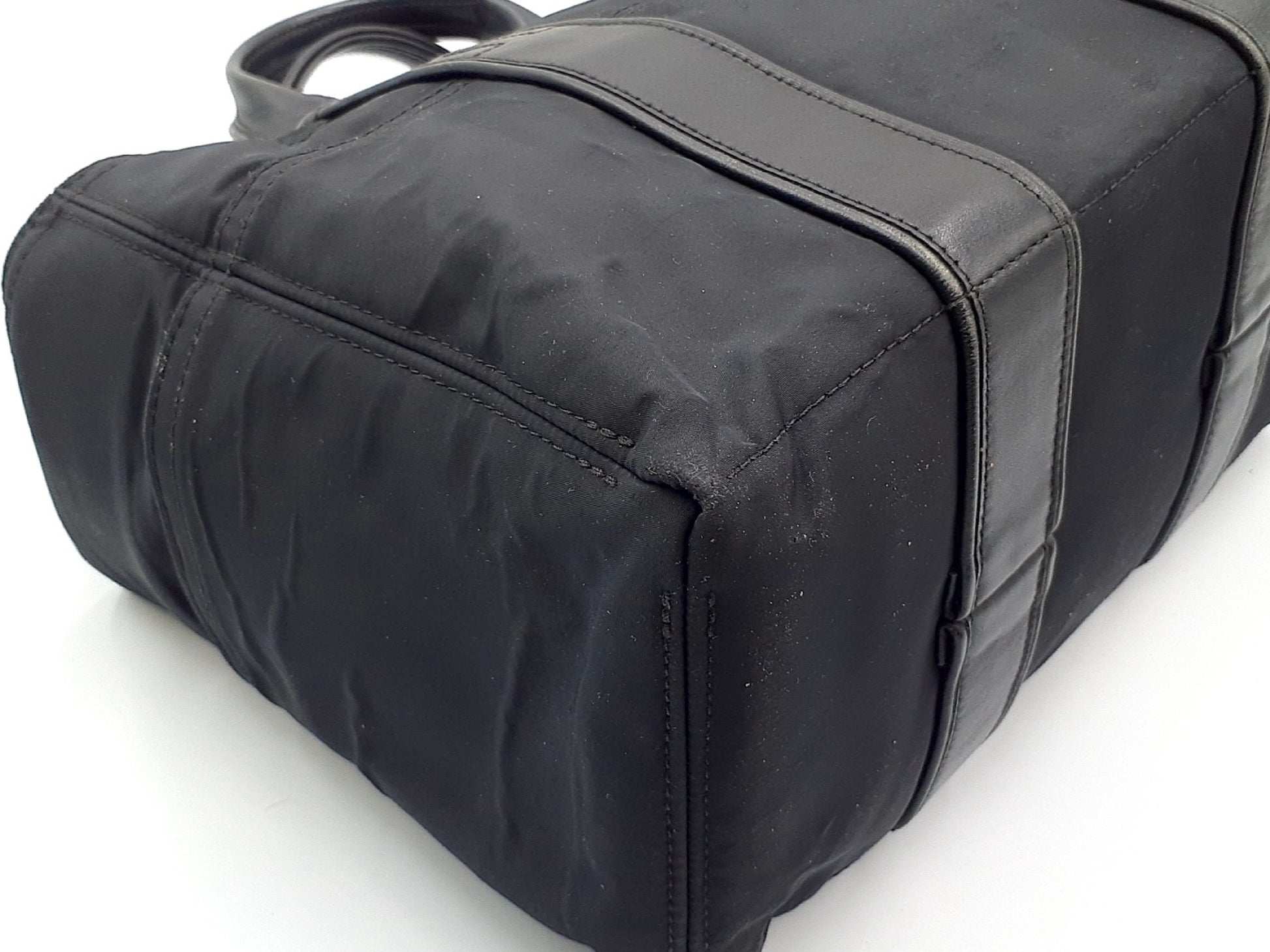 HERMES Acapulco PM Nylon x Leather Purse Black Handbag