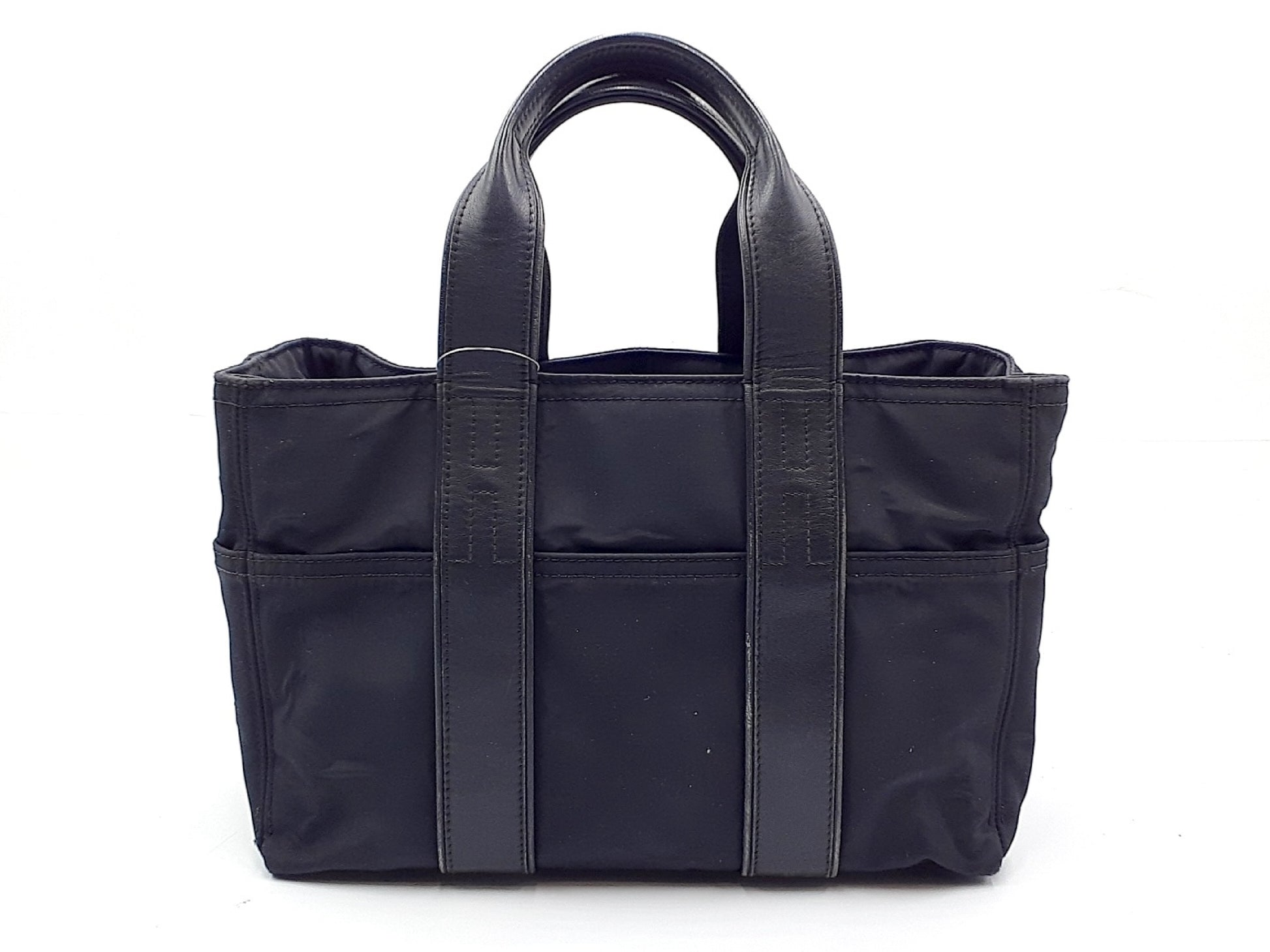 HERMES Acapulco PM Nylon x Leather Purse Black Handbag