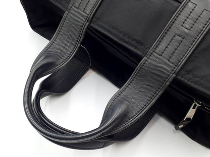 HERMES Acapulco PM Nylon x Leather Purse Black Handbag