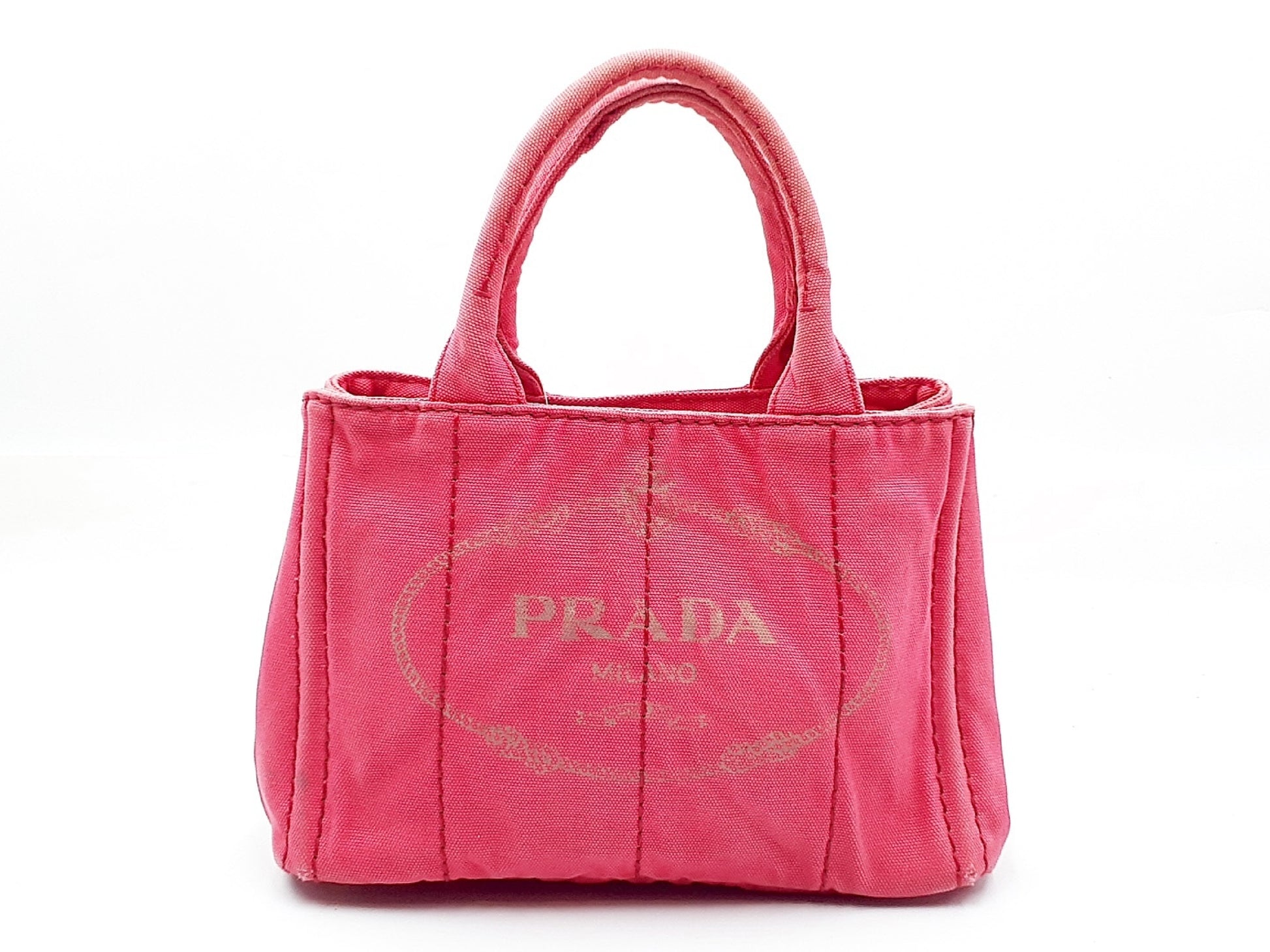 PRADA Kanapa Pink Gold Hardware Triangle Plate Handbag
