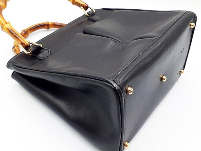 GUCCI Bamboo Gold Hardware Leather Hand 000.1364 Handbag