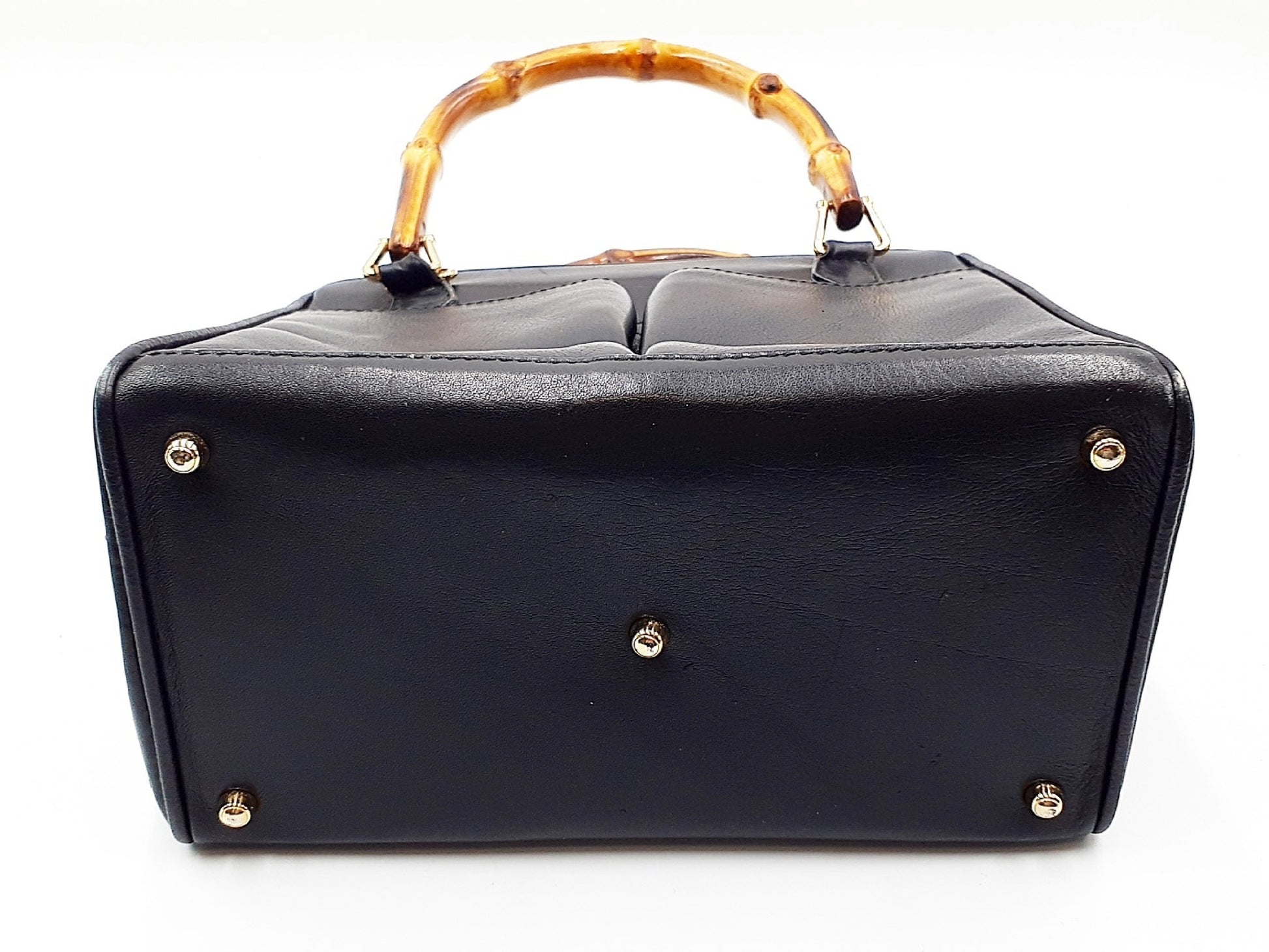 GUCCI Bamboo Gold Hardware Leather Hand 000.1364 Handbag